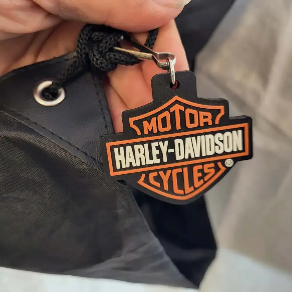 Harley-Davidson Black Logo Throw Blanket with Travel Carry Bag